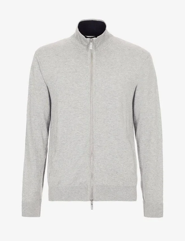Armani Exchange Men Cotton, Cashmere Cardigan - Size S, Grey