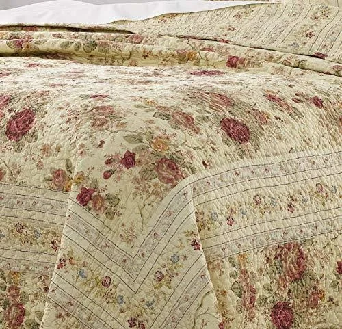Greenland Home Antique Rose Twin Quilt Set