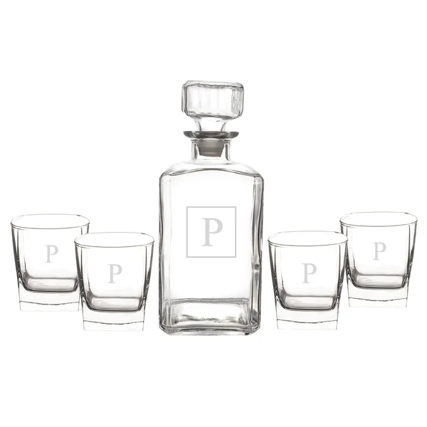 Cathy&s Concepts 5 pc. Monogram Decanter Set
