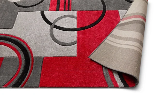 Well Woven Ruby Galaxy Waves Modern Geometric Grey Red Area Rug, Size: 6&7 inch x 9&3 inch