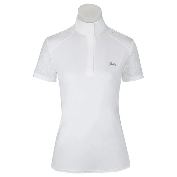 RJ Classics Ladies& Aerial Short Sleeve Show Shirt with 37.5 Temperature Regulating Technology, Farm House Tack White, XX-Smal