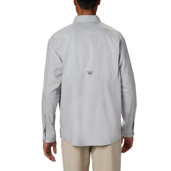 Columbia Men's Low Drag OffShore Long Sleeve Shirt - Extended Sizes (4XL Cool Grey/White)