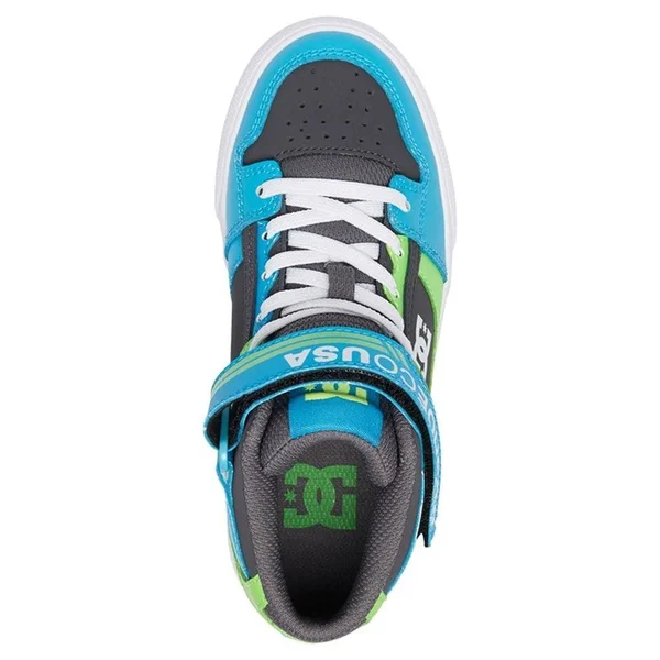 DC Kids Pure High Top EV Shoes - 1, Navy-Grey