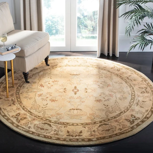 Safavieh Bergama Brg135 Area Rug Khaki - Ivory 6' x 6' Round
