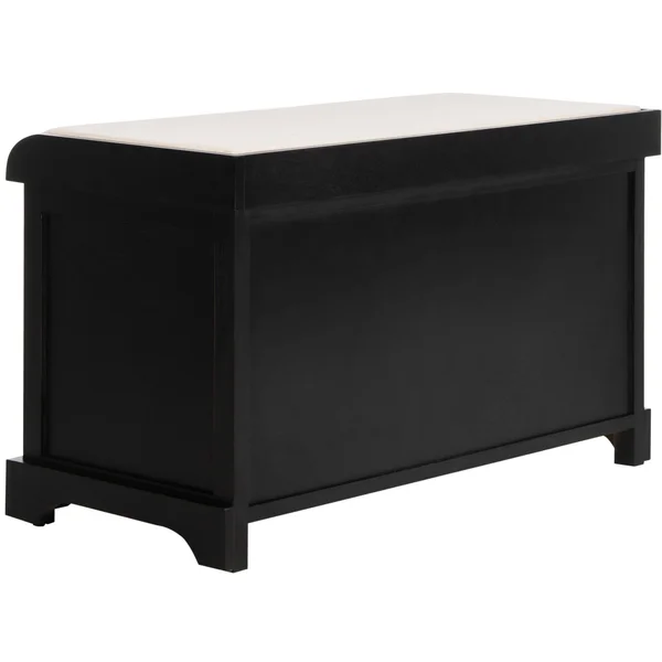 Safavieh Freddy Distressed Black Wicker Storage Bench