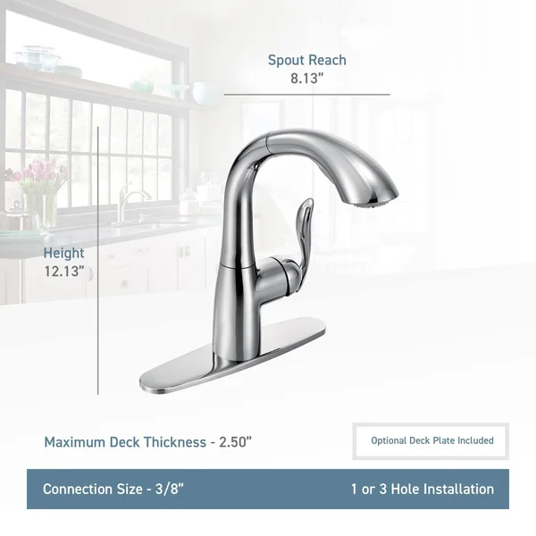 Moen 7294 Arbor Single Handle Pullout Spray Kitchen Faucet Chrome