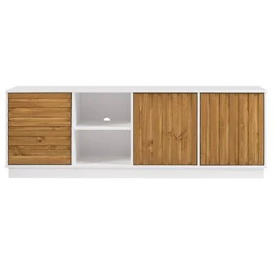 Heitzman Solid Wood TV Stand for TVs Up to 85x22 Mercury Row Color: Caramel/White