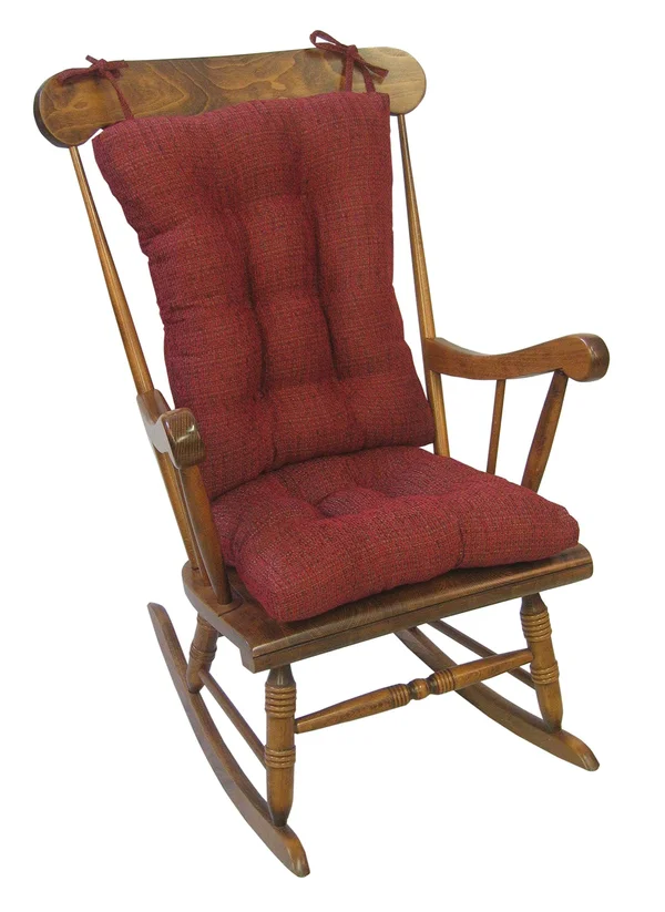 Klear Vu Tyson Extra Large Fabric Rocking Cushions Chair Pad Set Red