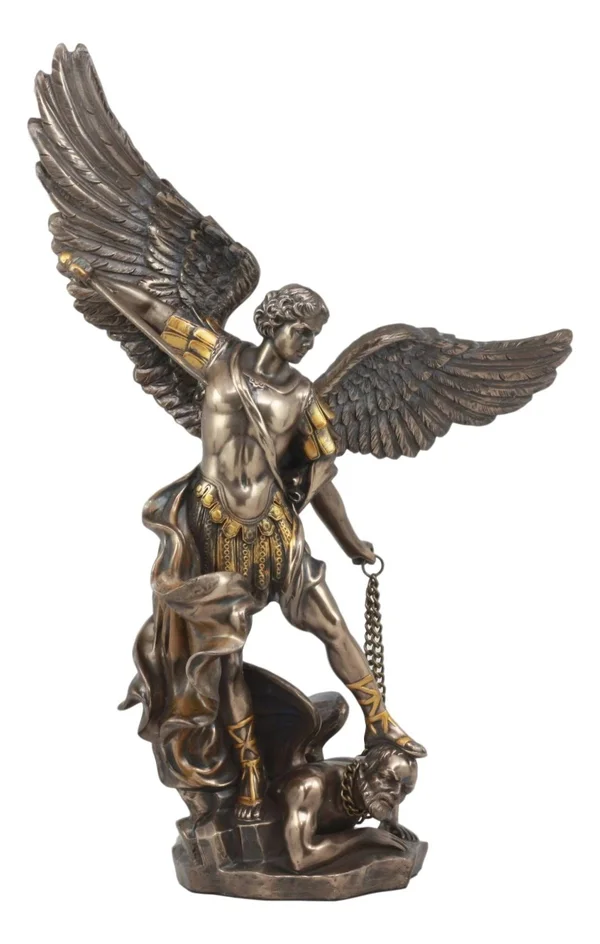 Ebros Large Archangel Saint Michael Slaying Satan Statue 14x22 Tall Guido Reni Ins