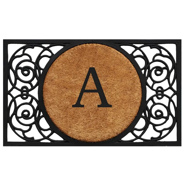 Calloway Mills Armada Circle Monogram 22x22 x 36x22 Doormat (Letter A)