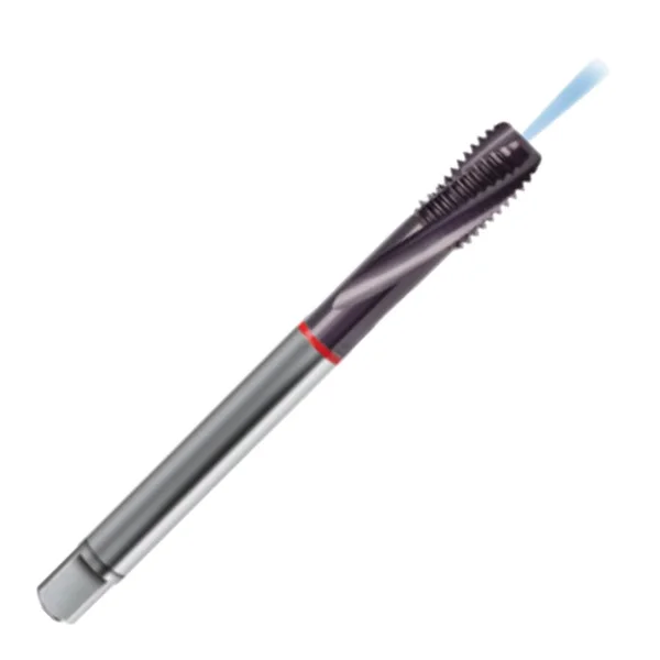 GUHRING 9/16-12 UNC 4 Flute 2BX Bottoming Spiral Flute Tap - High Speed Steel, TiCN Finish, 4.3307x22 OAL, Right Hand Flute, Rig