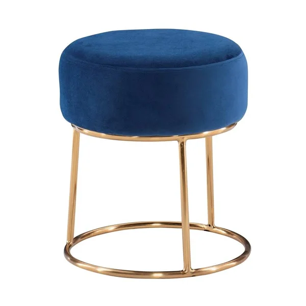 Riverbay Furniture Metal Accent Vanity Stool in Light Blue