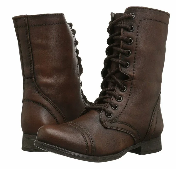 Steve Madden Troopa - Brown Leather Combat Boot