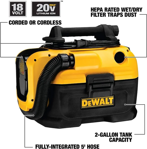 DeWalt DCV581H 18/20-Volt Max Cordless/Corded Wet-Dry Vacuum