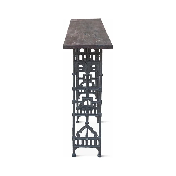 World Interiors ZWFMCN62F Clementine Old World Trestle Console Table Brown