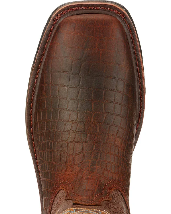 Ariat Men's Wide Square Toe Workhog Work Boots - Brown, 9, 2E