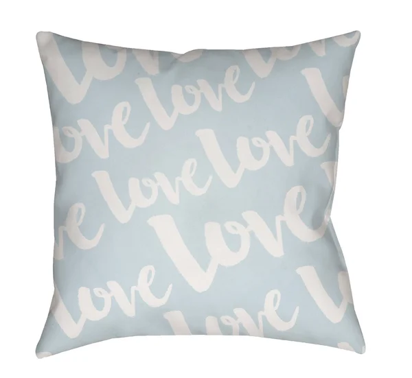 Surya Valentine Love Love Outdoor Pillow - Blue