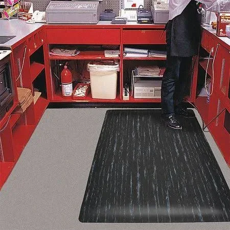 Condor 6FHG2 Antifatigue Mat, Black/White, 3x5ft