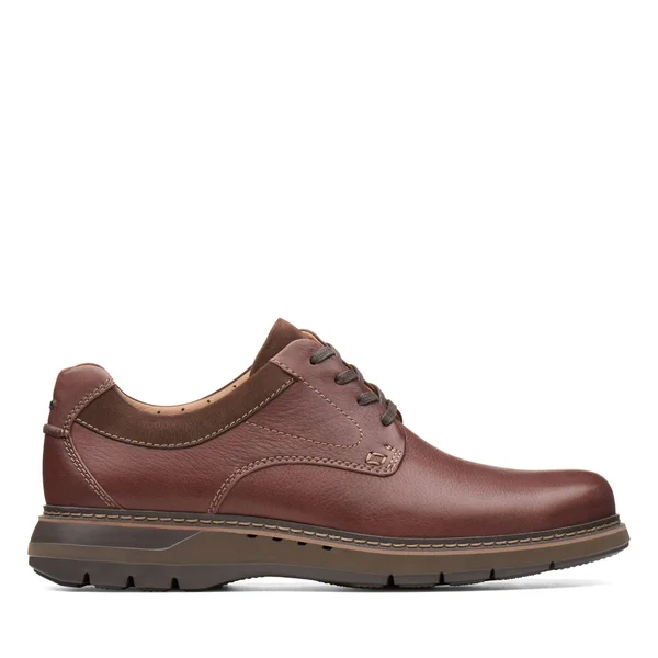 Clarks Men's Un Ramble Lo Oxford Mahogany Leather 10