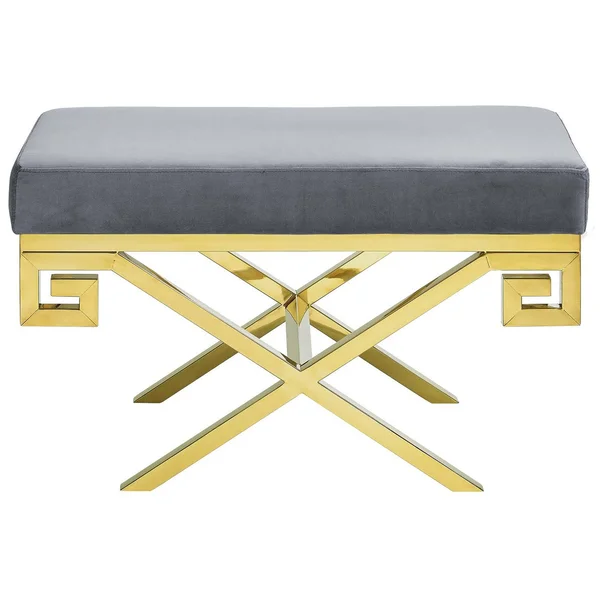 Modway Gold Gray Rove Velvet Bench