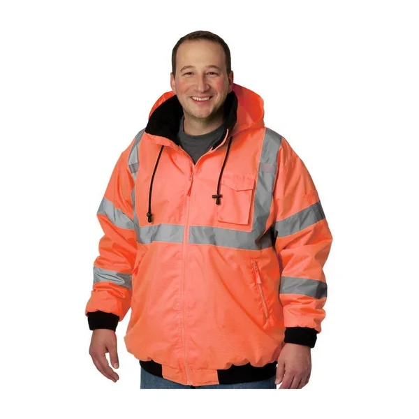 PIP 333-1762-LY ANSI Class 3 Bomber Jacket with Zip-Out Fleece Liner, Hi Vis Yellow-Large