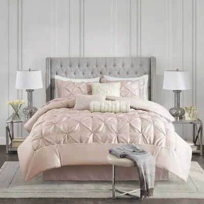 Willa Arlo Interiors Benjamin Comforter Set Size: King Comforter + 6 Additional Pieces - Color: Blush