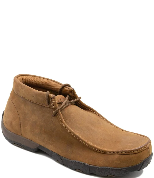 Twisted x Men's MDMST01 Safety Toe Driving Moc, Distressed Saddle Leather