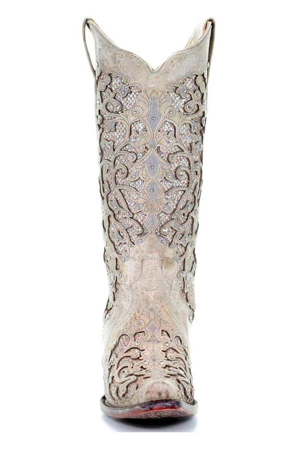 Corral Boots A3322 (White Glitter) Cowboy Boots