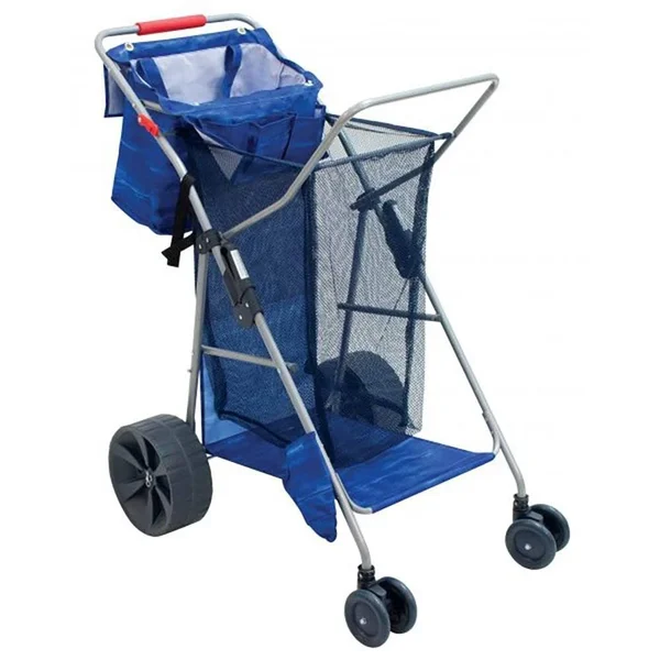 Rio Brands Deluxe Wonder Wheeler Portable Folding Outdoor Utility Cart - Blue