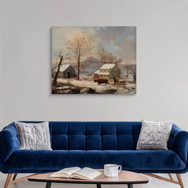 Winter Scene, 1830-60, Canvas Wall Art, 45x36, Great Big Canvas