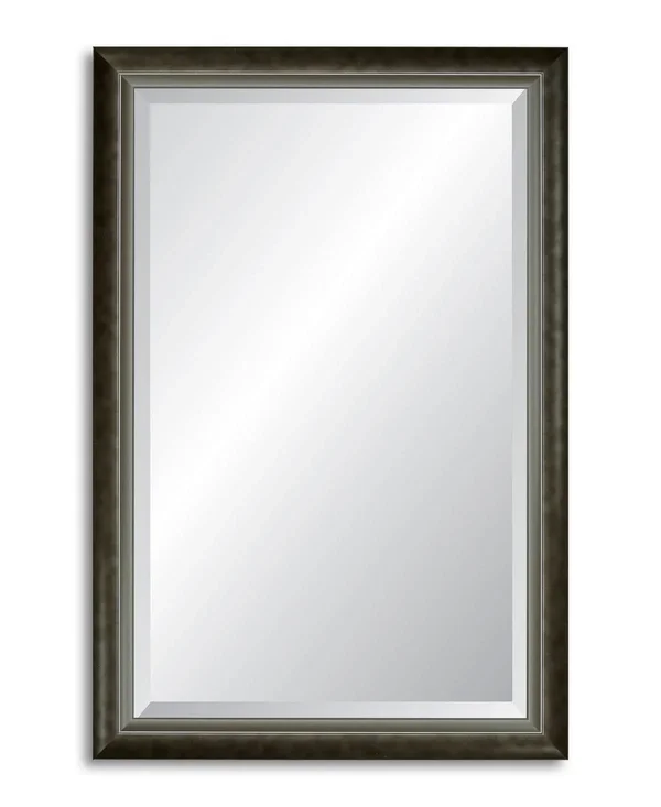 Modern Smoked 26.25x22 x 39.75x22 Rectangular Wall Mirror in Pewter