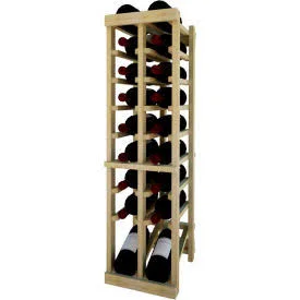 Individual Bottle Wine Rack - 2 Column w/Lower Display, 3 ft High - Light, Redwood