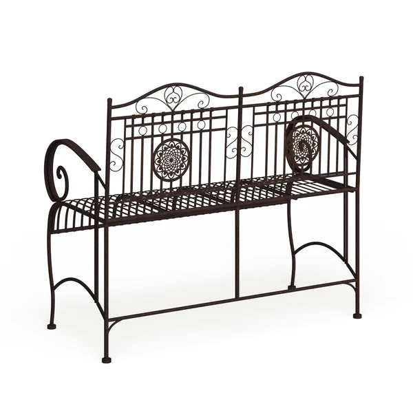 Oriental Furniture Rustic Metal Garden Bench - Rust Patina