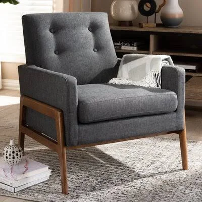 Brundidge Club Chair George Oliver Upholstery Color: Dark Gray