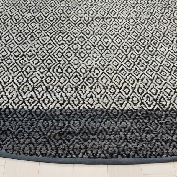 Safavieh Vintage Leather VTL387B 6&0x22 x 6&0x22 Round Light Grey - Charcoal Area Rug
