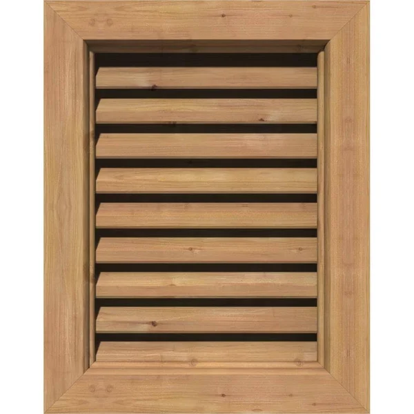 Ekena Millwork GVWVE32X1800SFUWR 32x22W x 18x22H Vertical Gable Vent (37x22W x 23x22H Frame Size): Unfinished, Functional, Smoot