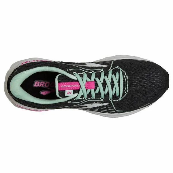 Brooks Women's Adrenaline GTS 21 Running Shoe - Black/Pink, 5.5, B