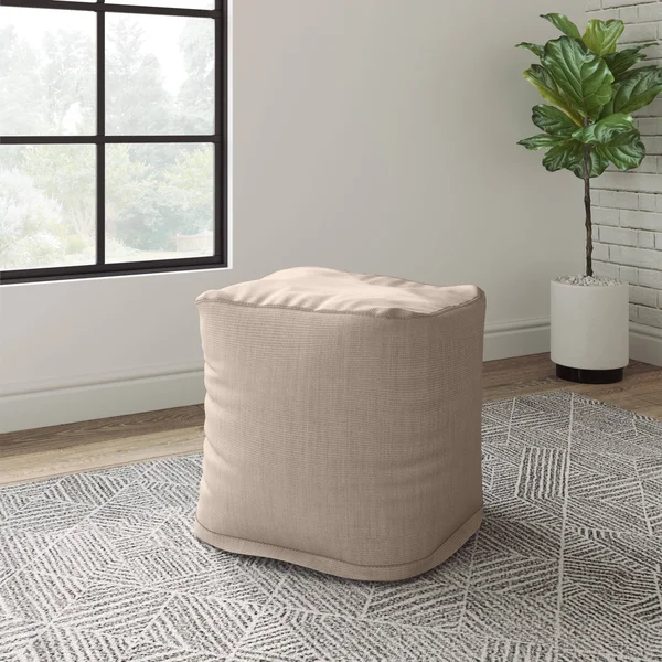 National Bernadette Square Outdoor Ottoman, Sunbrella Canvas Granite