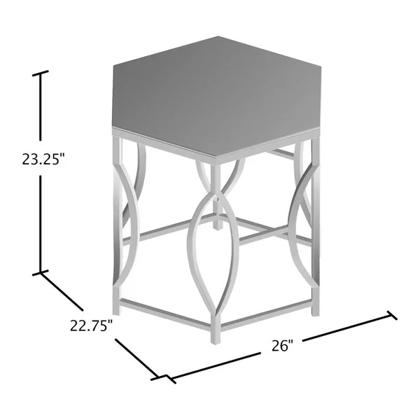 Furniture of America Annette Contemporary Metal End Table in Chrome