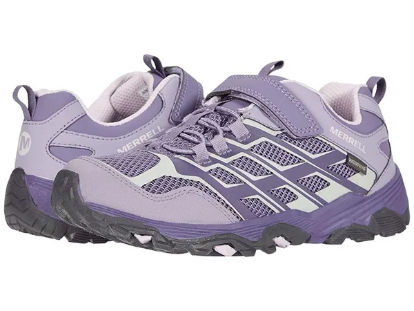 Merrell Kids Moab FST Low A/C Waterproof Girls Shoes 9234557 - 12 Little Kid W - Cadet, Purple Ash