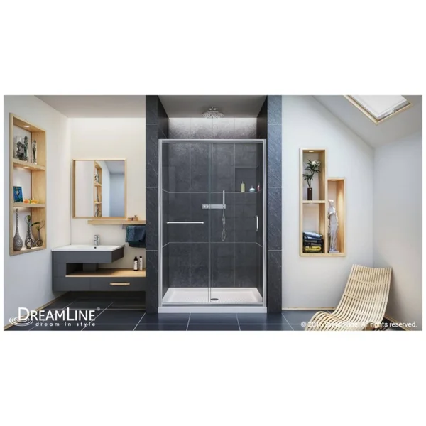 DreamLine SHDR-0948720-01 Infinity-Z Frameless Sliding Shower DOOR, 44 to 48-Inch, Chrome Finish