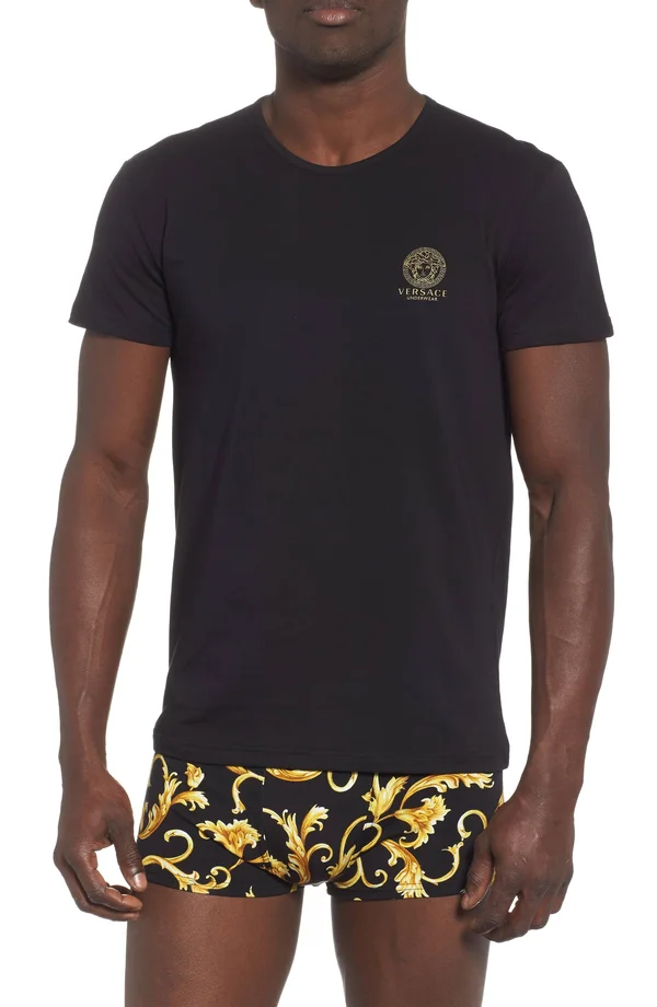 Versace Medusa Logo Crewneck T-Shirt - Black, Men's, S