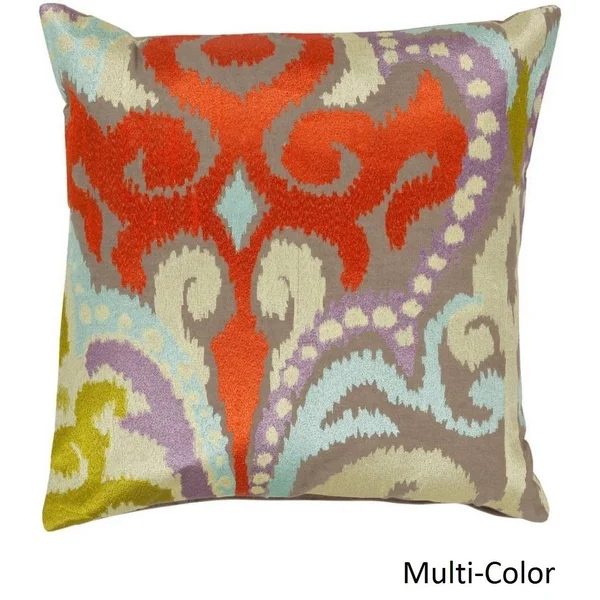 Decorative Penzance 22-inch Flourish Ikat Poly or Down Filled Pillow Blue Down