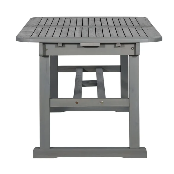 Extendable Outdoor Wood Patio Dining Table - Grey Wash, Gray