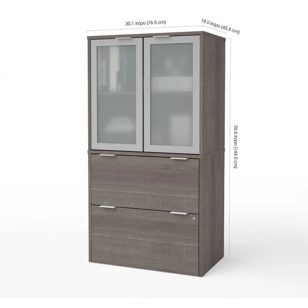 Bestar i3 Plus 2-Drawer Door File Cabinet, White