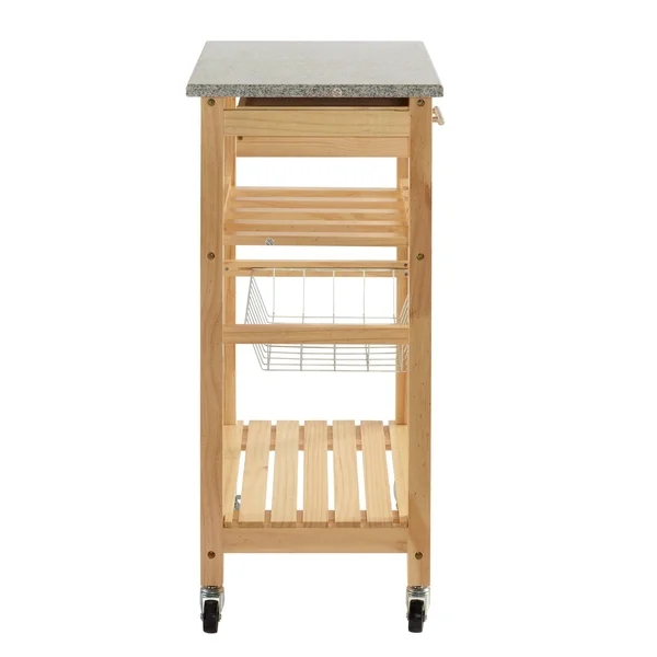 The Gray Barn Zephyr Parcel Natural Granite Top Kitchen Island