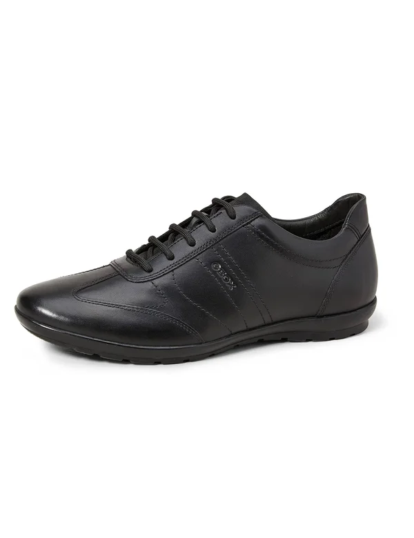 Geox Leather & Suede Sneaker, 41, Black