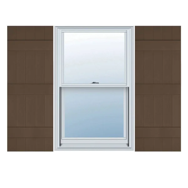 17 1/2 inchw x 58 inchh Lifetime Vinyl, Custom Five Board Joined (3 Batten), Board-n-Batten Shutters, w/Shutter-Loks (Per Pair)