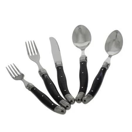 Alcott Hill Hixon 20-Piece Flatware Set, Black