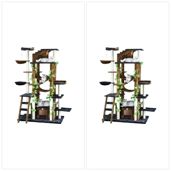 Go Pet Club 77-inch Cat Tree - Brown/Black